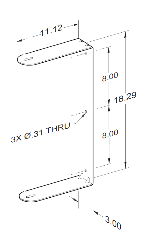 EAW UBKT50 U-Bracket Black