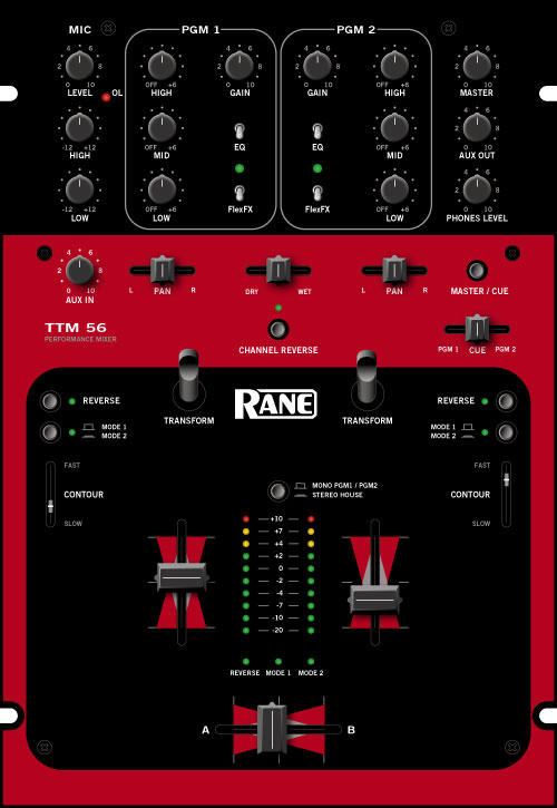 Rane TTM-56 přední panel modrý