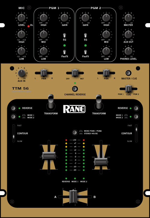 Rane TTM-56 přední panel zlatý