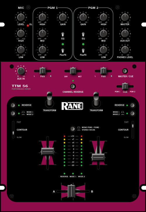 Rane TTM-56 přední panel zlatý